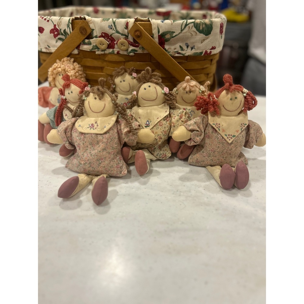 7 Vintage Handmade Cloth Dolls Cottage Core Primitive Folk Country Decor